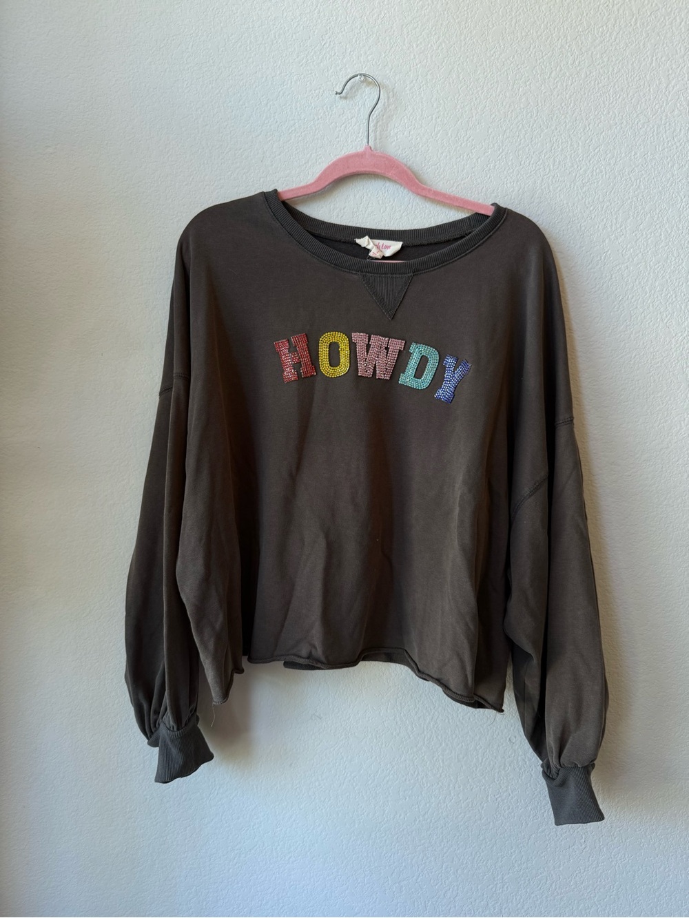 HOWDY Multicolor Letter Pullover Sweatshirt